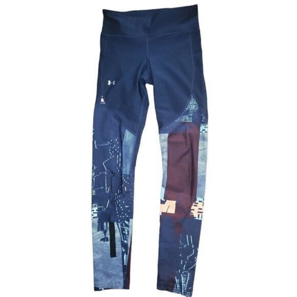Under Armour Heatgear Leggings Women Sz S No‎ Slip Graffiti Yoga Athleisure Gym